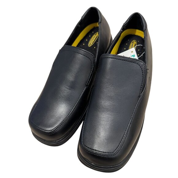 NWOB Safetrax Womens 7.5 Black Leather Slip-On Dress Shoes With PORON Insoles & - Picture 11 of 13